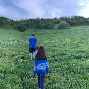 Sunset hike in the hills