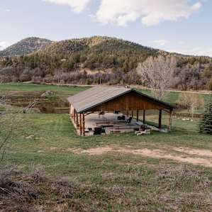 A wider shot of the property.