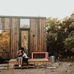 The tiny home has a wonderful deck to enjoy the outdoors in.