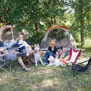 The campsite is so wonderfully shady, it makes a perfect place to hang out without being in the hot Texas sun!