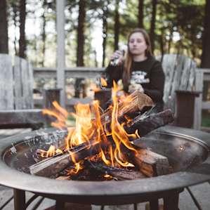 Fire pit provided on the back patio.