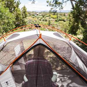 Tent set up at lion campsite