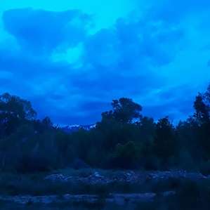 A view of the night sky at dusk.