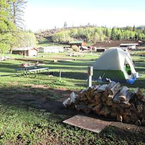 cabins, corrals, 20+30 amp hookups, my tent
