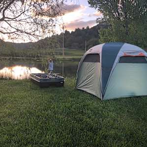 Camping near the pond