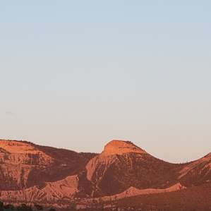 View of Mesa Verde at sunset.