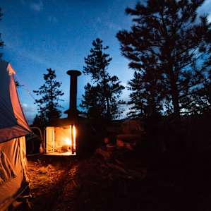 The fire opens right into the Yurt, its cozy and unique