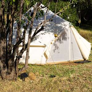 The tent is super private and cute