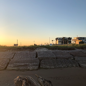 Looking back to the site from the beach