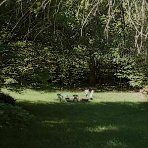Sitting area down by the creek.