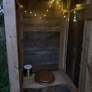 Super cute out house with the lights on the view look out was great to