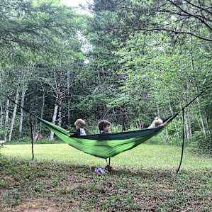 Hammocks in game area were hours of fun for the kids.