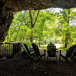 Looking out from the back of the cave