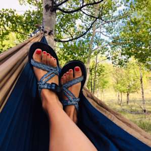 The aspens provided the perfect shade to relax in my hammock