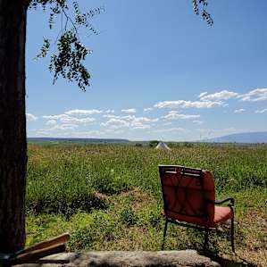 tent camping with amazing views