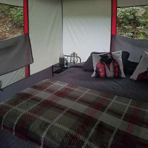 Glamping at the base of Mt Mitchell