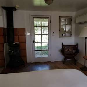 The front door and stove
