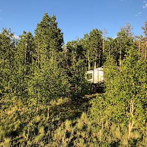 View from the beginning of Aspen grove up to where we parked trailer