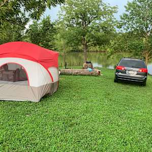 We camped right by the pond!!