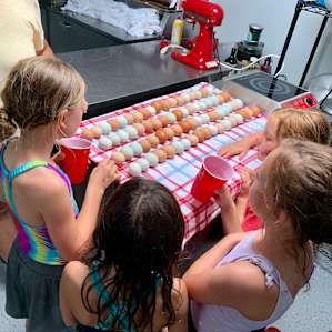 Check out the fresh eggs!