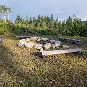 Huge fire pit wood provided