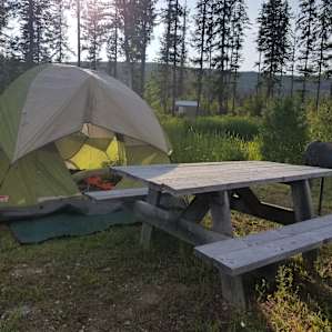 Campsite next to the pond