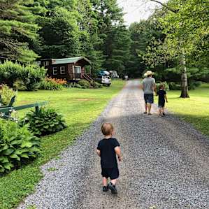 Nice quiet walk to the bathrooms, sandbox and playground