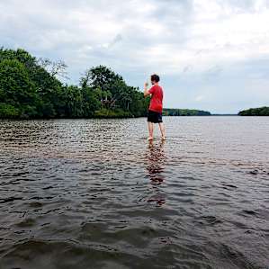 Walking on water at the local swim hole