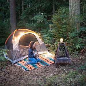 We loved the remote campsite nestled in the woods!
