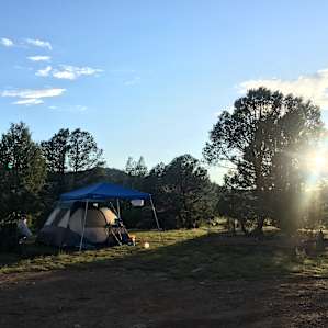 Beautiful evening at the campsite.