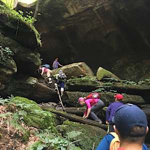 Hiking up to the cave! Kelly will give you directions on how to find it... SO FUN