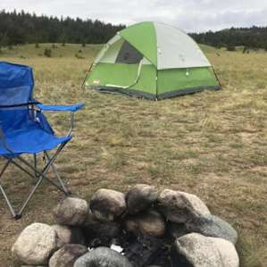 Simple campsite--fire ring and a place for a tent. Perfect!