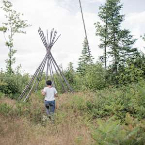 The tipi didn't have it's canvas up, but it was still awesome to explore