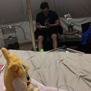 My husband reading <3