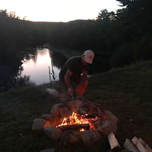 Cooking dinner on the fire