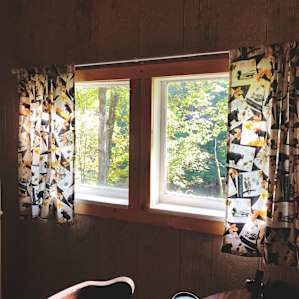 Pretty morning light through the cabin windows.