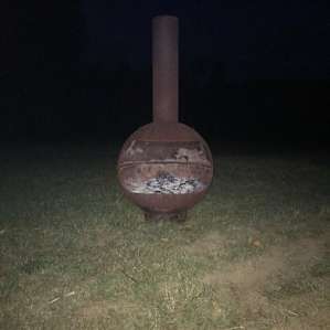 The cute private fireplace Ron set us up with (don’t let the pic fool you it’s HUGE)
