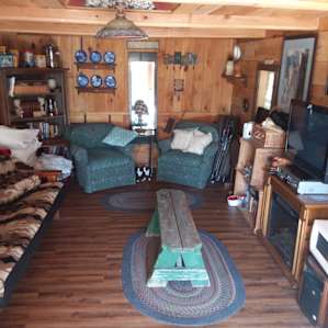Cozy inside of the cabin.
