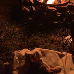Tina by the campfire =)