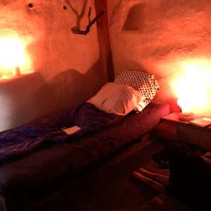 Inside cabin-super cozy and not too warm