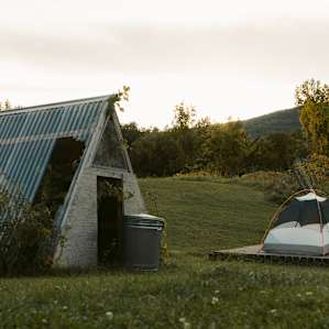 Each of the tent sites has platforms to make sure you sleep level.
