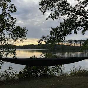 Watching the sunset from my hammock. Pure tranquility!