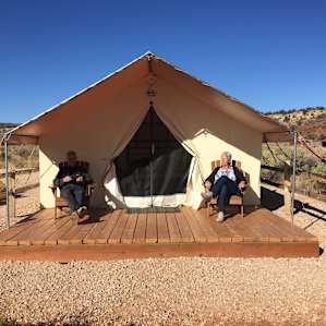 Outside tent