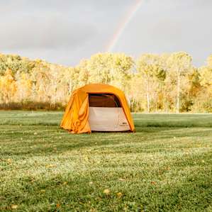 Set up your tent anywhere on the Backwoods Manor property. From the open grass into the surrounding woods.