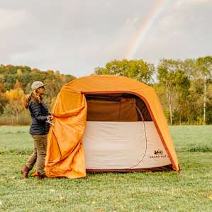 Setting up camp on the main lawn of the Backwoods manor.