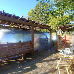View of the airstream from the deck