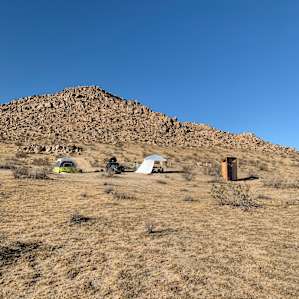 wide view of campsite looking north