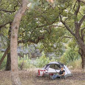 Perfect camping area, complete with shade