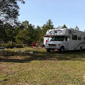 Our RV Site, ours is 29 feet, so bigger Rigs should be no Problem