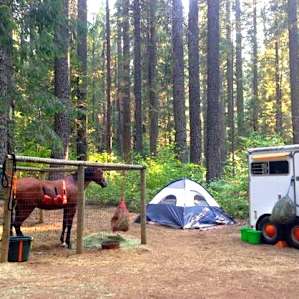 Horse camp site with a corral.